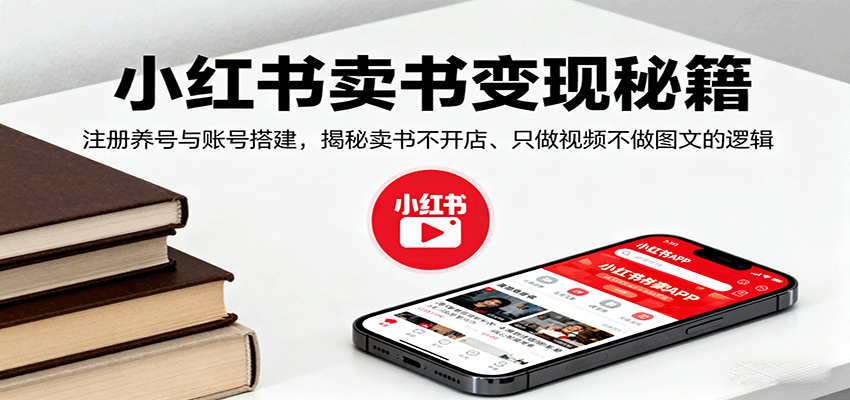 小红书AI图书带货，不开店只做视频，注册养号、账号搭建与无货源卖书玩法 - 缩略图