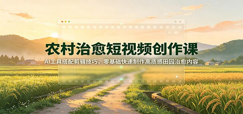 农村治愈短视频AI制作课，即梦豆包生成素材，剪映剪辑与多平台发布全流程 - 缩略图