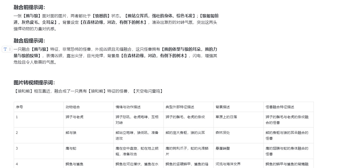 抖音AI动物融合视频教程，即梦AI出图和融合怪兽图，可灵转视频剪映合成，十几秒爆款玩法拆解 - 缩略图