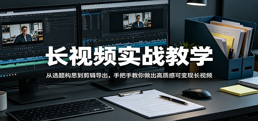 长视频实战教学，从选题构思到剪辑导出，零基础做出高质感可变现长视频 - 缩略图