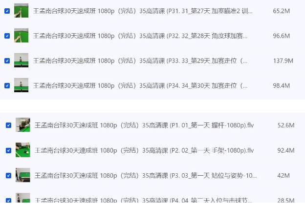 王孟南台球30天速成班，35项教学内容从握杆瞄准到战术布局，新手也能系统自学 - 缩略图