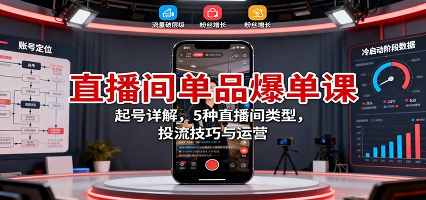 视频号卖书直播间单品爆破,5种直播间类型、起号全流程和投流话术,单场GMV破10万 - 缩略图