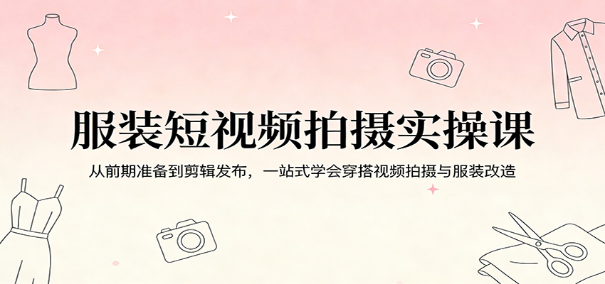服装短视频拍摄实操课，从横竖屏选择、剪辑发布到旧衣改造裁剪，12节内容在家就能拍 - 缩略图