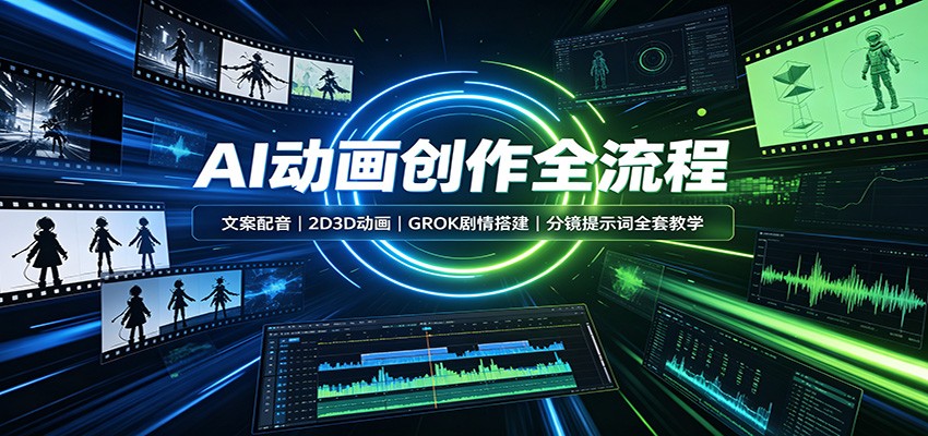 AI动画短片全流程教程，文案配音、2D3D提示词、GROK剧情搭建和剪映后期一次讲透 - 缩略图