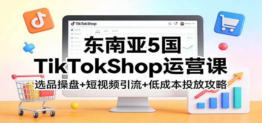 东南亚TikTok Shop运营课，选品五步法+短视频引流+低成本投放全流程拆解 - 缩略图