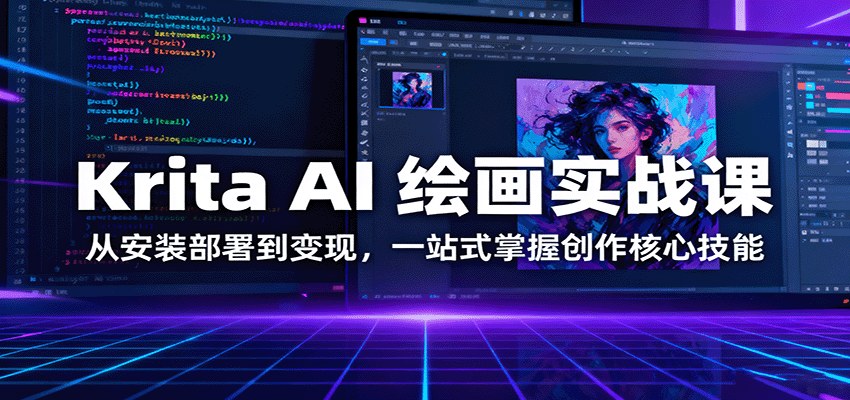 Krita AI绘画从安装部署到小说推文变现,文生图、实时绘画、人物一致性全流程 - 缩略图