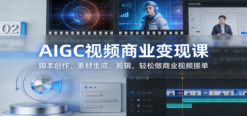 AIGC视频商业实战班，从DeepSeek部署、剪映实操到脚本素材生成和剪辑，覆盖小说推文、电影预告片、广告片接单 - 缩略图