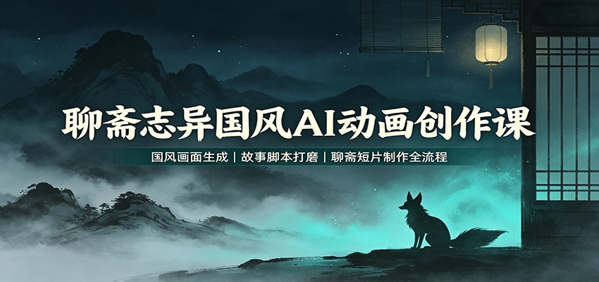 聊斋志异国风AI动画创作课，Midjourney国风画面生成到《萤娘》《香玉》短片成片全流程 - 缩略图