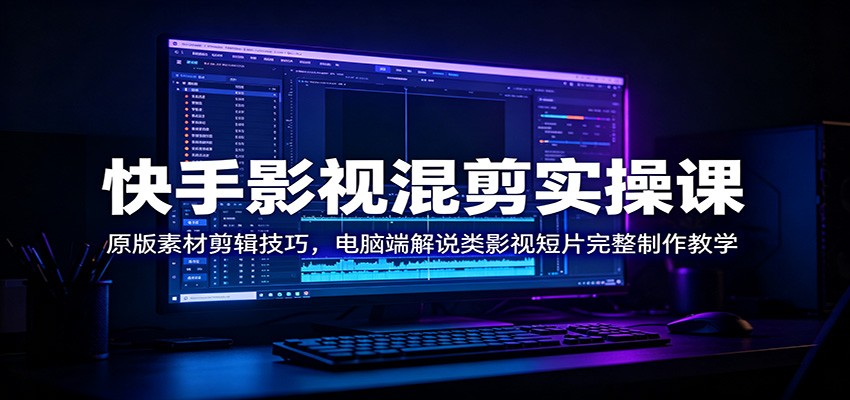 快手影视混剪实操课，电脑端原片混剪与解说混剪全流程，新手也能独立出片 - 缩略图