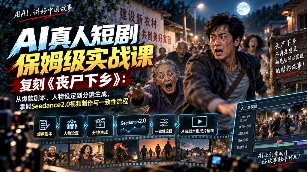 AI 真人短剧实战课课程封面