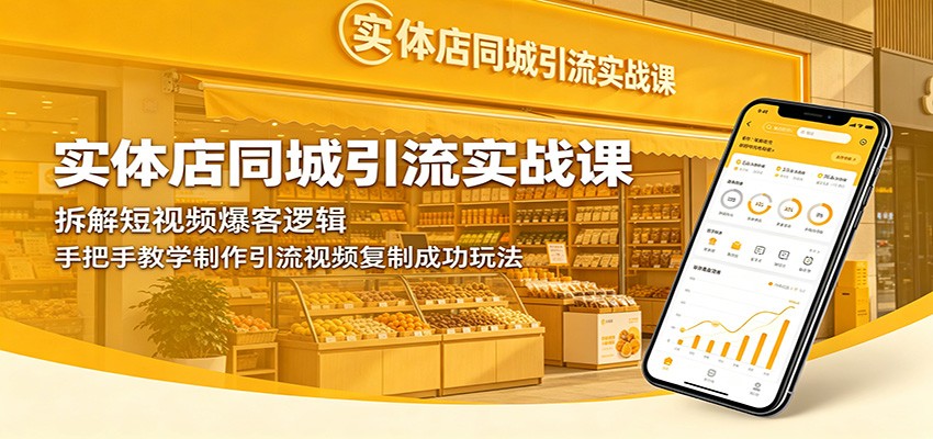 实体店同城引流实战课，拆解短视频爆客逻辑，手把手做引流视频并套用成功模板 - 缩略图