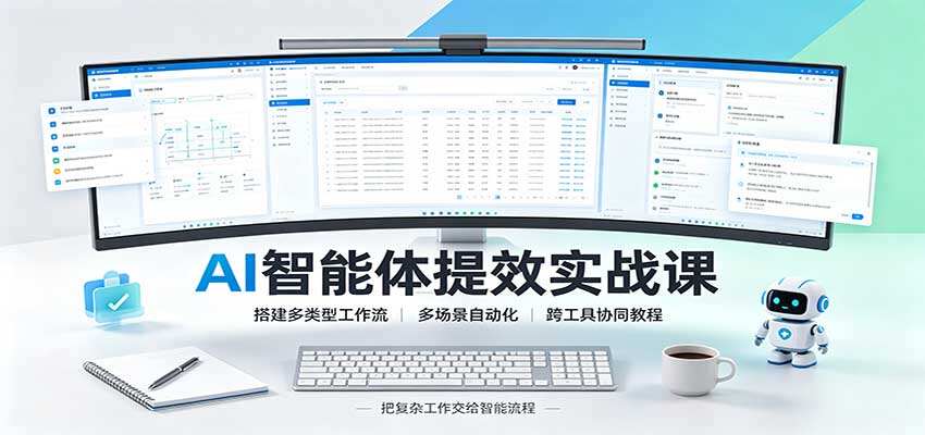 AI智能体工作流实战课，从单节点搭建到循环批处理，覆盖短视频生成、小红书采集、简历解析与合同审查 - 缩略图