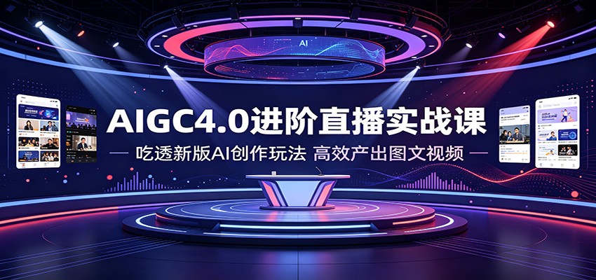 AIGC4.0直播实战课，十节新版AI创作实操拆解，图文视频产出到副业接单变现 - 缩略图