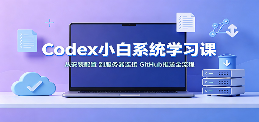 Codex小白入门课，从桌面版安装、国内环境配置到服务器连接和GitHub推送全流程 - 缩略图