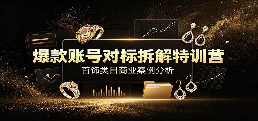 爆款账号对标拆解特训营，首饰类目商业案例分析，找对标账号的方法与标准，附小红书卖首饰业务分析 - 缩略图
