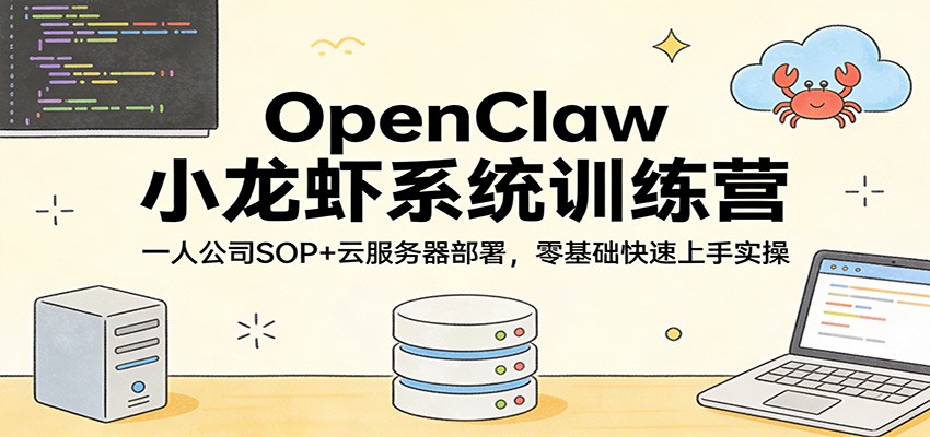OpenClaw小龙虾训练营，一人公司SOP手册，腾讯云阿里云部署加飞书接入，零基础也能上手 - 缩略图