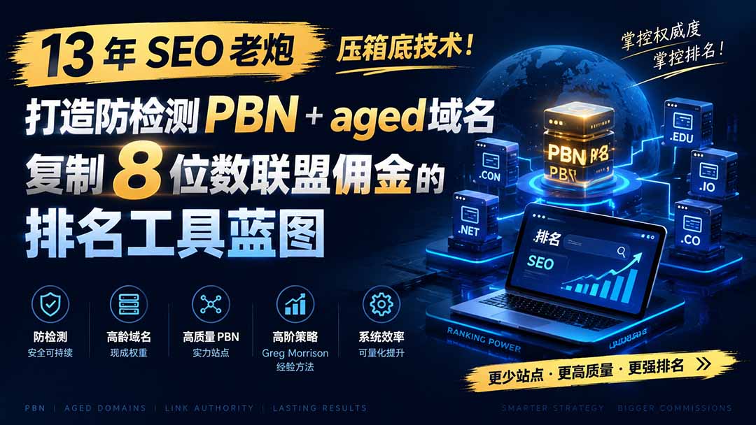 PBN站群实操，高龄域名筛选、托管防检测到出站链接布局，13年SEO老炮的排名打法 - 缩略图