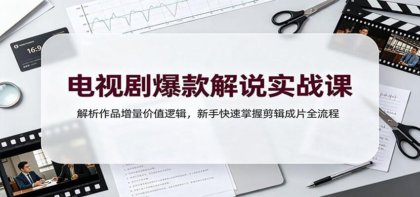 电视剧解说实战教学，从有效增量到花字AU调参、双轨道剪辑，新手跑通成片全流程 - 缩略图