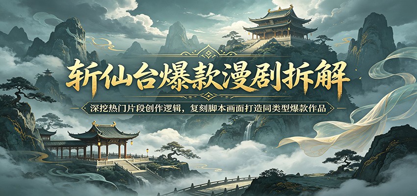 爆款AI漫剧斩仙台片段拆解，剧情脚本分镜到画面音频的复刻思路 - 缩略图