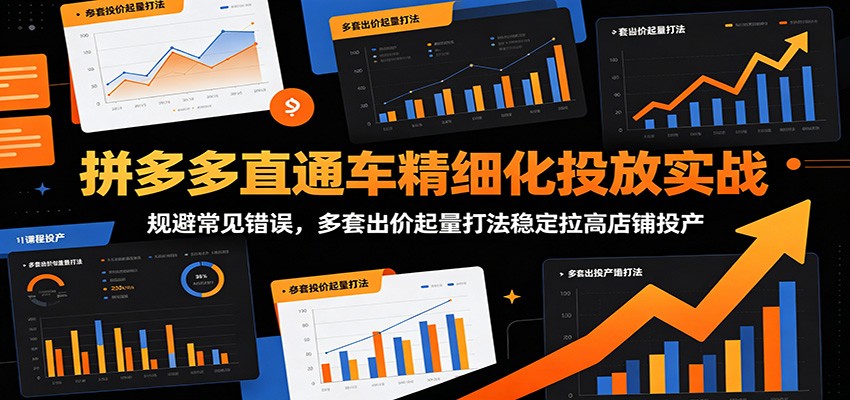 拼多多直通车精细化投放实操，规避4大错误，出价起量和全店托管调优打法 - 缩略图