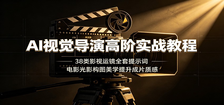 AI视觉导演运镜实战教程，38种影视运镜提示词加电影布光构图，提升AI视频成片质感 - 缩略图