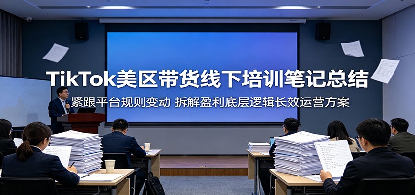 TikTok美区短视频带货培训笔记，规则变动下调整内容玩法和带货策略，搭一套稳定出单的运营方案 - 缩略图