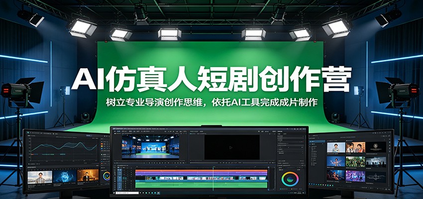 AI仿真人短剧第四期实战课，从资产出图、分镜、声音到成片剪辑全流程，导演思维搭框架，零基础也能独立产出短剧 - 缩略图