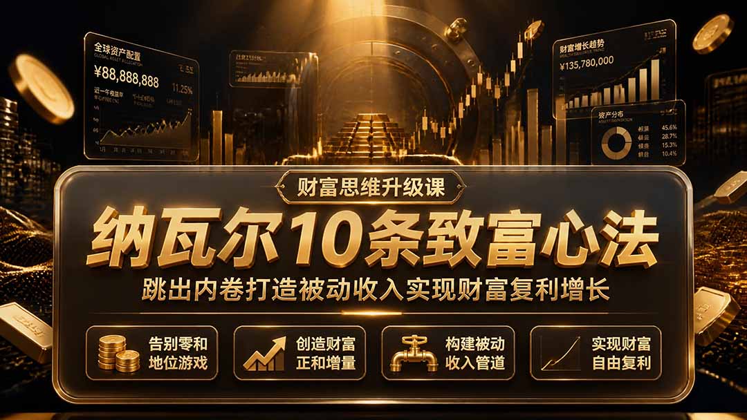 纳瓦尔10条致富心法，跳出内卷做正和游戏，打造被动收入实现财富复利增长 - 缩略图