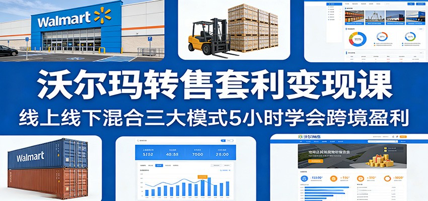 沃尔玛转售套利实操，线上线下混合三种模式，5小时学会选品采购到上架转售 - 缩略图