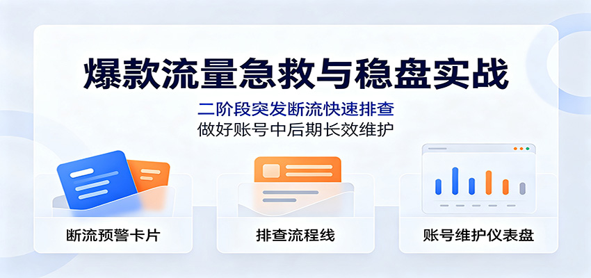 爆款作品二阶段突发断流，快速排查限流诱因，账号中后期稳盘维护延长变现周期 - 缩略图