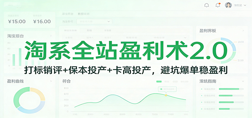 淘系全站盈利术2.0实操课，打标销评、保本投产、卡高投产三阶段拆解 - 缩略图