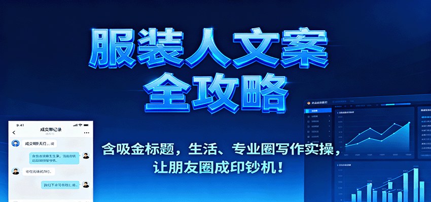 服装人IP朋友圈成交文案，生活圈专业圈写作和5套吸金标题，小红书从0到1起号 - 缩略图