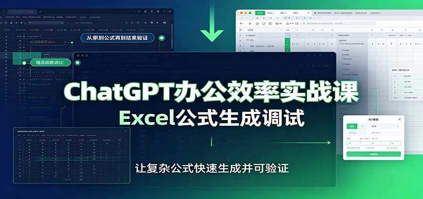 ChatGPT办公效率实战，Excel公式生成与调试排错、提示词技巧，附实操案例表 - 缩略图