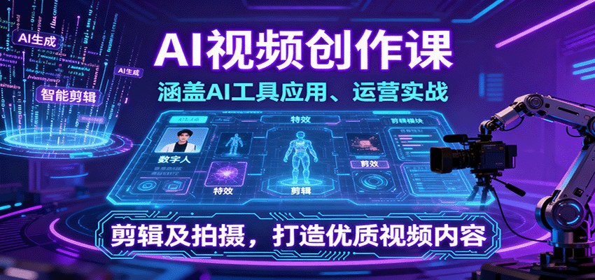 抖音AI视频创作从0到1,Deepseek+即梦AI+剪映实操,运营变现、爆款账号和剪辑拍摄全流程 - 缩略图