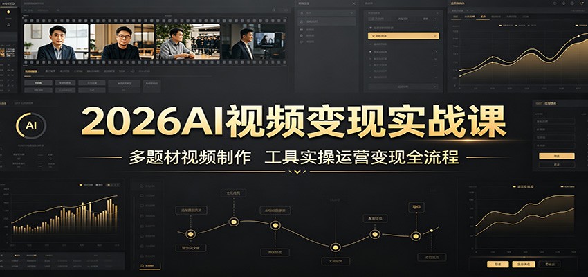 2026 AI视频实操课，漫剧、三国短剧、宫崎骏动画，人物音色场景一致性到剪辑变现全流程 - 缩略图