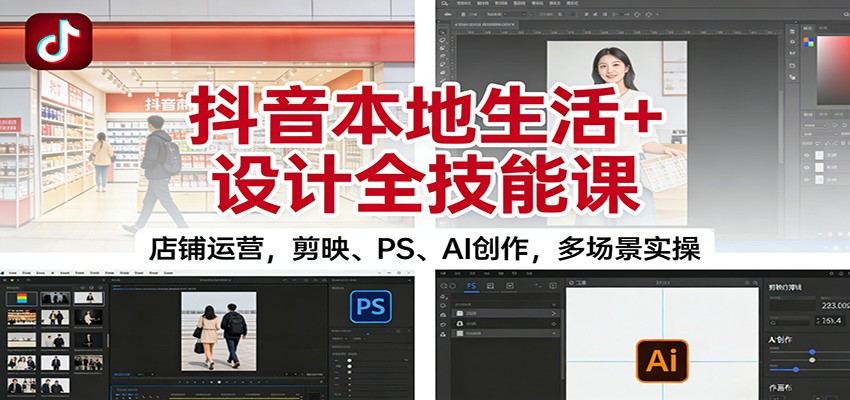 抖音本地生活酒店商家运营课,店铺上架、团购到达人带货,附剪映PS和即梦AI创作 - 缩略图