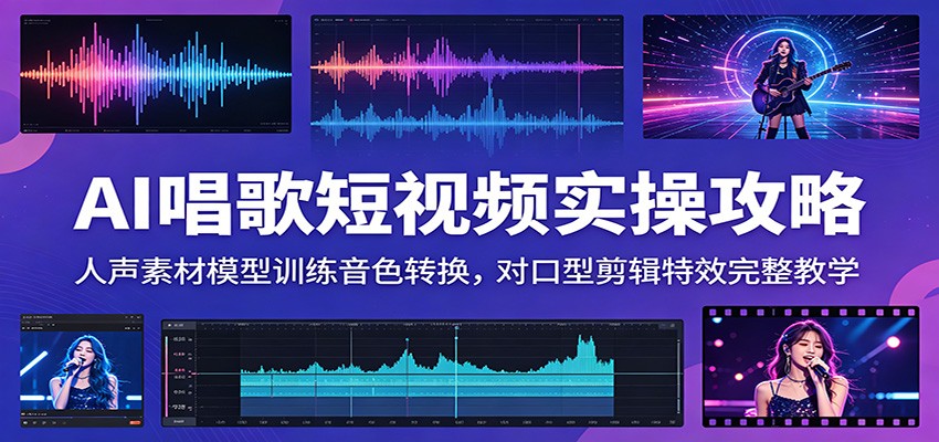AI唱歌短视频实操教学，人声素材采集、模型训练、音色转换到对口型剪辑 - 缩略图