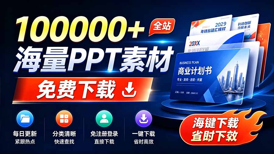 爱PPT网，10万+PPT模板全免费下载，免登录注册还分类清晰 - 缩略图