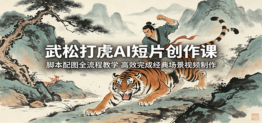 武松打虎AI短片制作课，Deepseek写分镜脚本、海螺AI配图、Seedance2.0合成视频全流程 - 缩略图