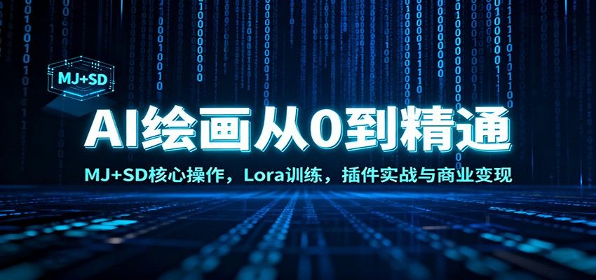 AI绘画实战课，MJ+SD核心操作到Lora训练，含ControlNet插件与商业变现案例 - 缩略图