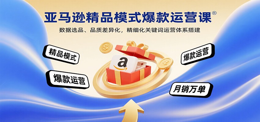亚马逊精品模式爆款运营课，数据选品、品质差异化和关键词体系搭建全流程 - 缩略图