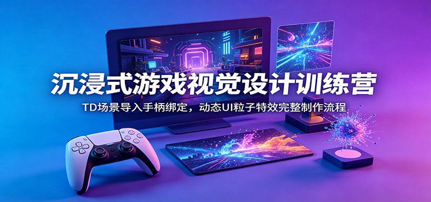 高斯泼溅游戏视觉特效训练营，TD场景导入、Xbox手柄绑定到动态UI粒子特效制作全流程 - 缩略图