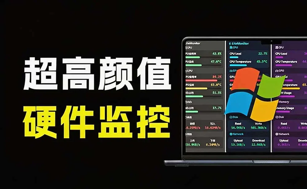LiteMonitor 桌面监控条显示效果