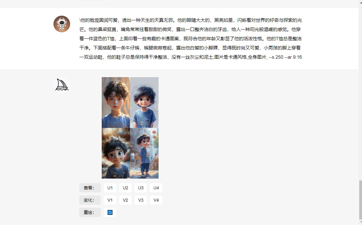Midjourney 生成的多张图片供选择