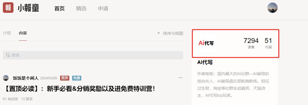 小报童专栏订阅数据截图