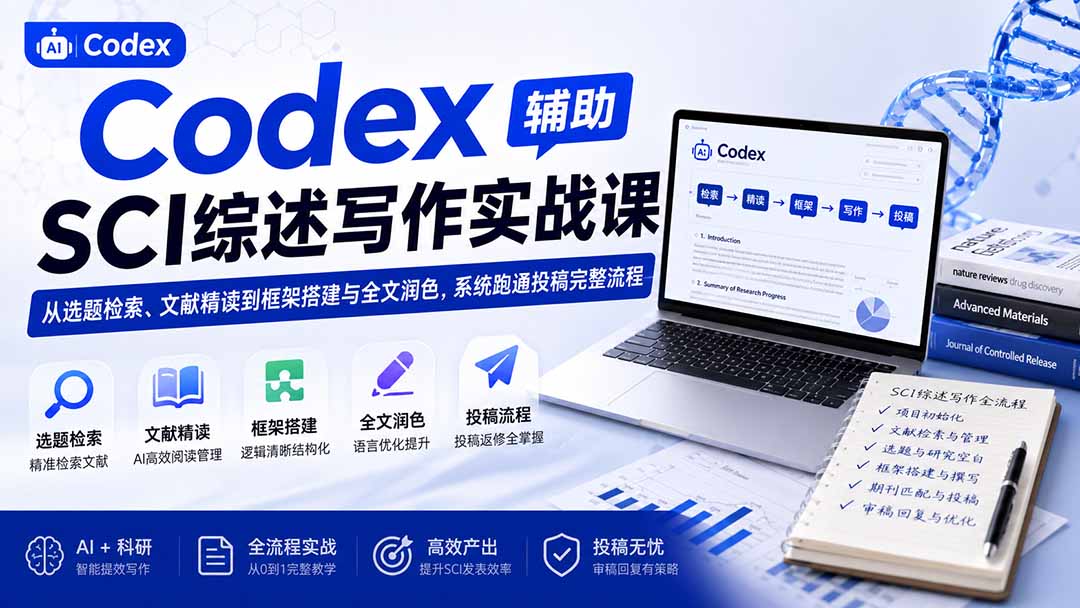 用Codex从0到1完成一篇SCI综述，选题检索、文献精读到投稿返修全流程实操 - 缩略图