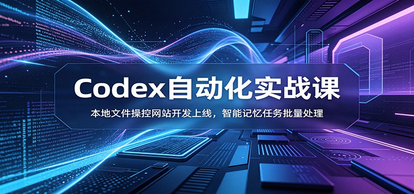 Codex自动化实战课，本地文件操控与网站开发上线，记忆系统搭建和批量任务处理 - 缩略图