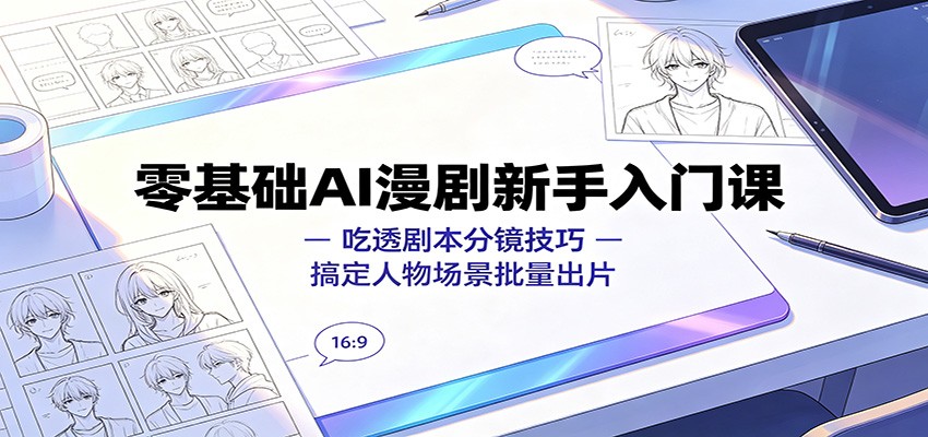 AI漫剧零基础实操课，用豆包和即梦做剧本分镜，解决人物场景一致性批量出片 - 缩略图