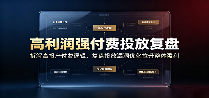 高利润强付费投放复盘，拆解投产低利润薄的漏洞并优化计划消耗结构 - 缩略图