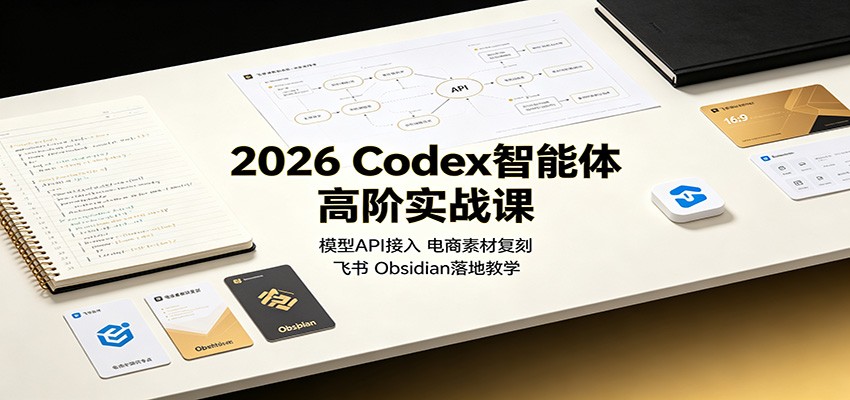 2026版Codex智能体实战课，从环境安装、大模型API接入到电商详情图复刻，联动飞书和Obsidian自动化工作流 - 缩略图